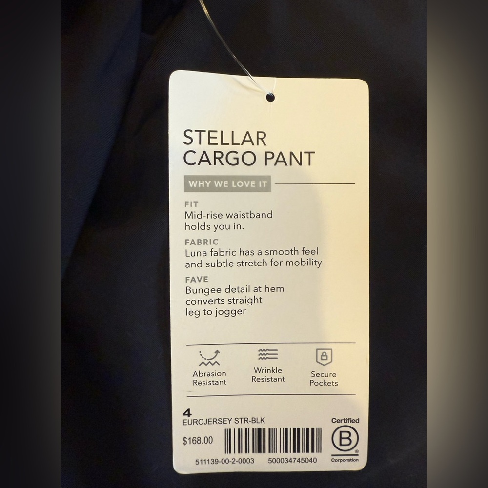 Athleta Stellar Black Cargo Pants Size 4 - Picture 9 of 9